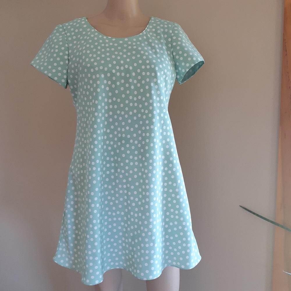 Hampton dress company vintage mint polka dot dress 8 petite